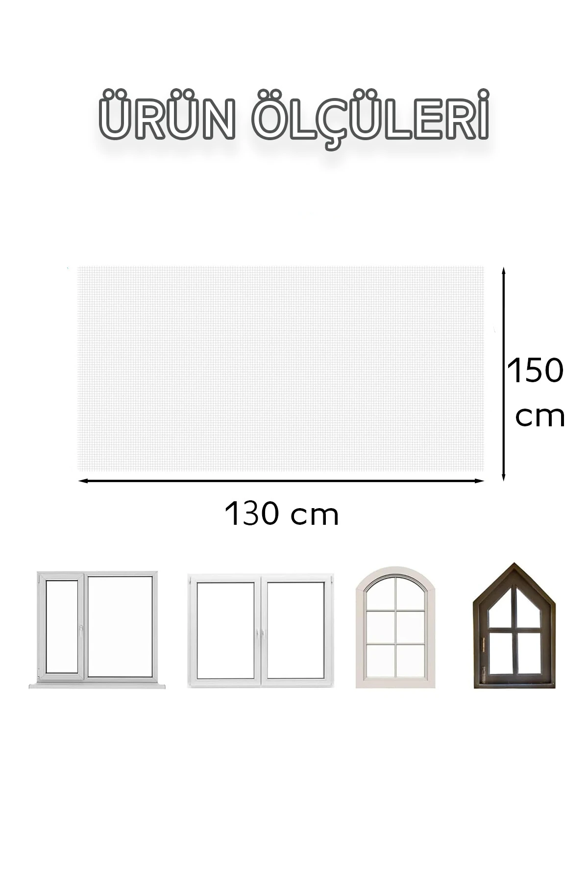 Pencere Sinekliği 130x150 Cm Çift Taraflı Bantlı Sinek Önleyici Kovucu Tül Perde Kapı Sinekliği Teli