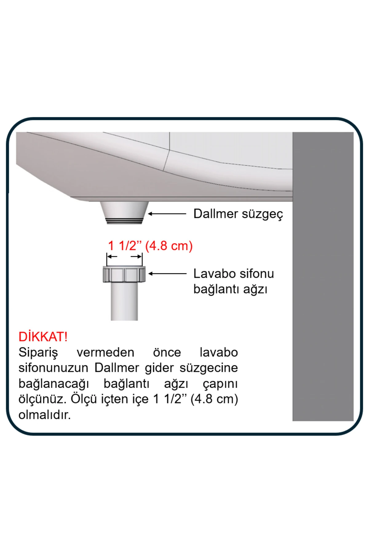 Lavabo gider süzgeci tapalı, paslanmaz çelik delikli süzgeç 1 1/2'' gider bağlantılı sifonlara uygun