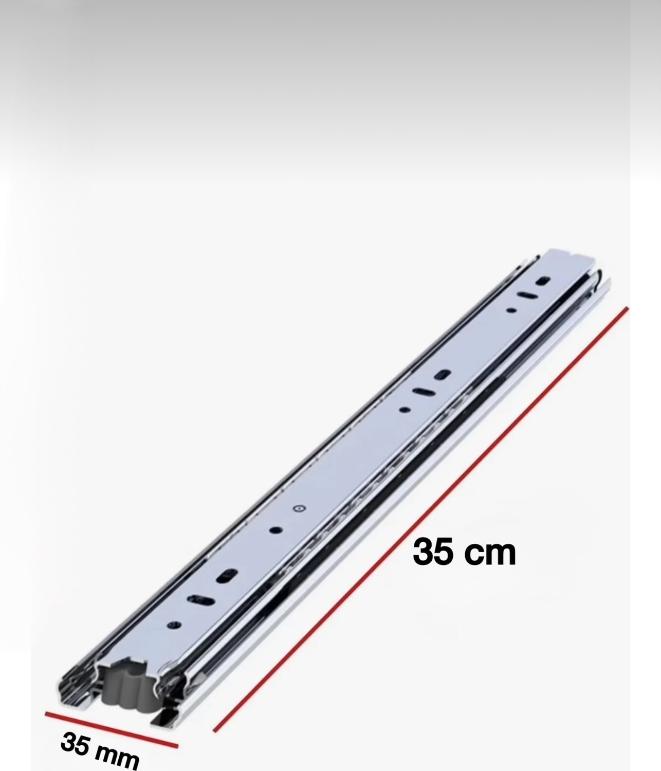 Teleskopik Bilyalı Çekmece Rayı 35 Mm, 35 cm (1 Takım)
