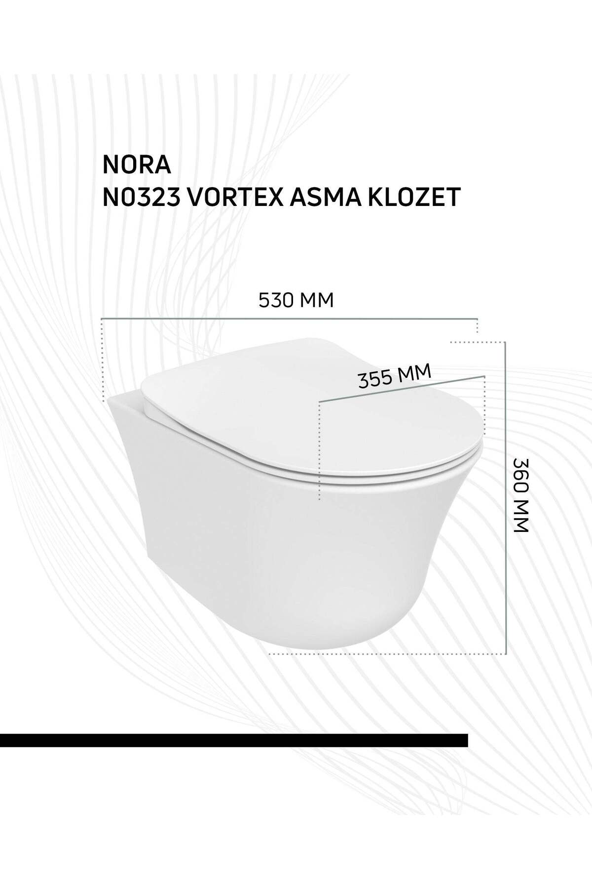 Nora Vortex Asma Klozet ve Kapak Seti