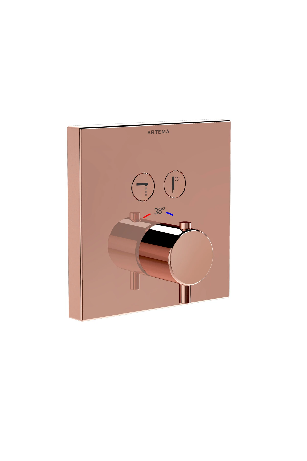 Artema AquaHeat A4274629 Square Ankastre Termostatik Banyo Bataryası, Soft Bakır