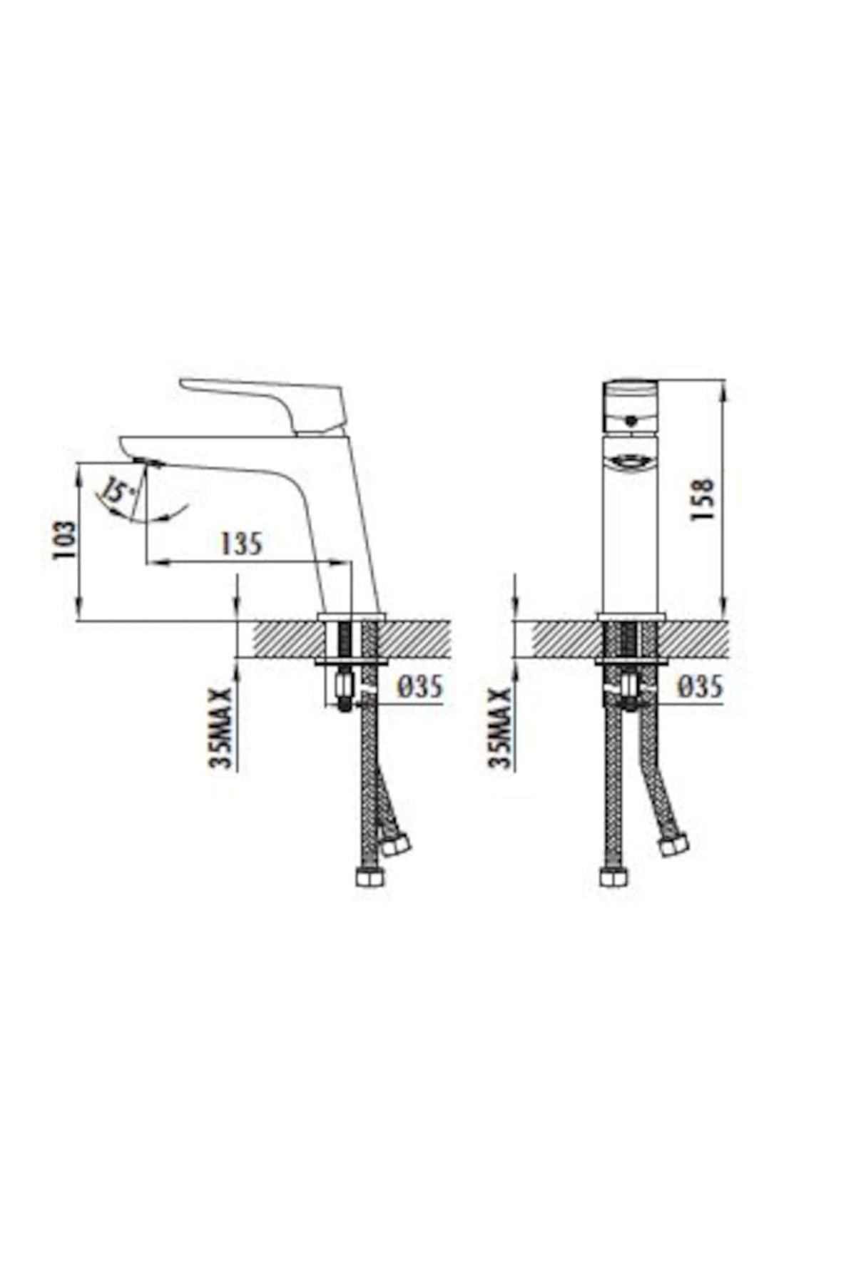 Slope Lavabo Bataryası Armatür Musluk SP1500