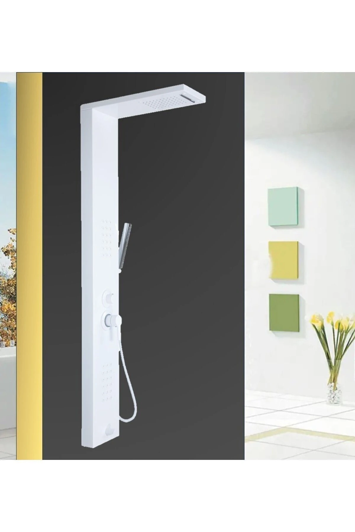 Sam Niagara White Style Duş Paneli, Masajlı Duş Seti, Dikey Jakuzi, Robot Duş