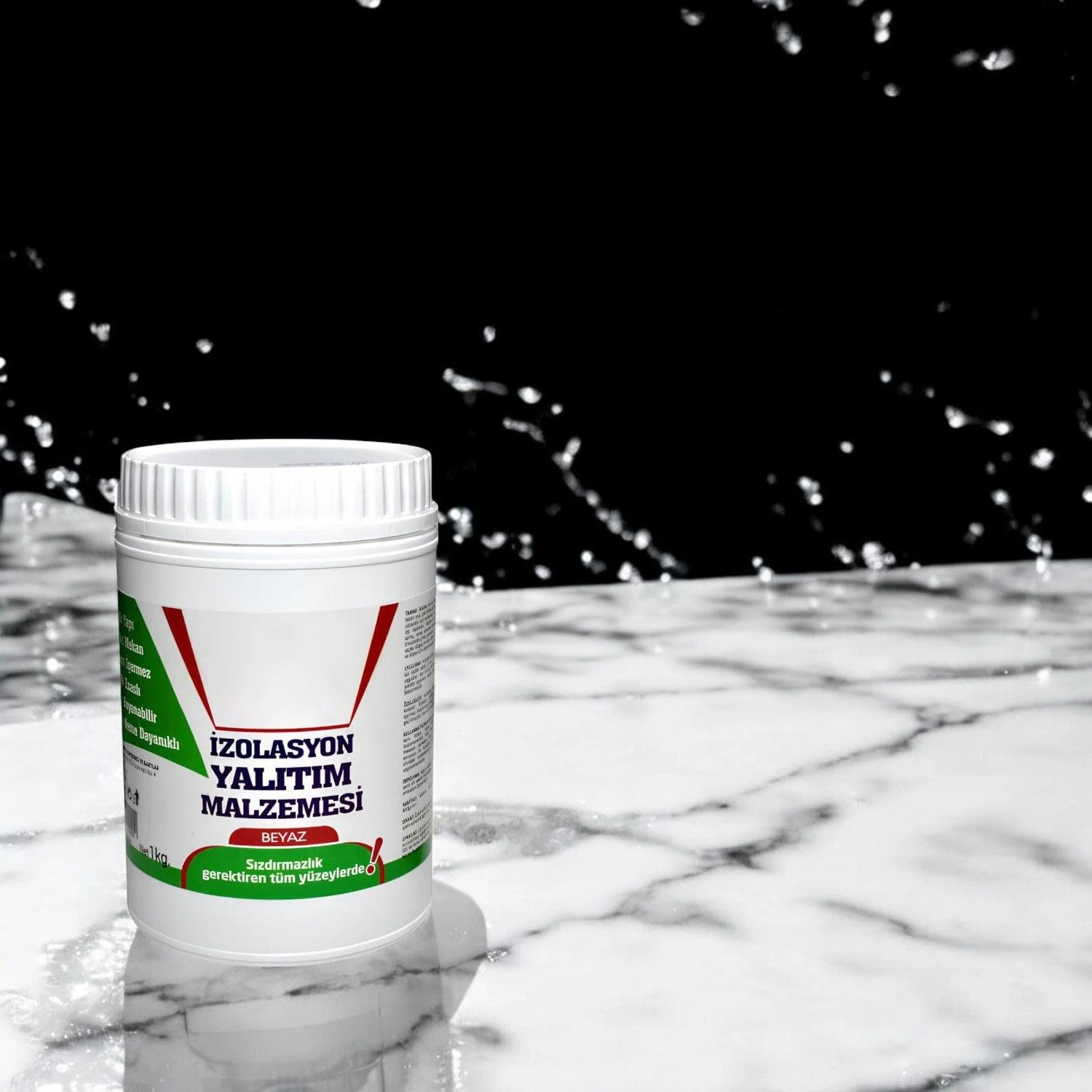 Yalıtım Malzemesi 1 kg Beyaz Renk Su Sızdırmaz Elastik Boyanabilir Rutubet Nem İzolasyon Yalıtımı