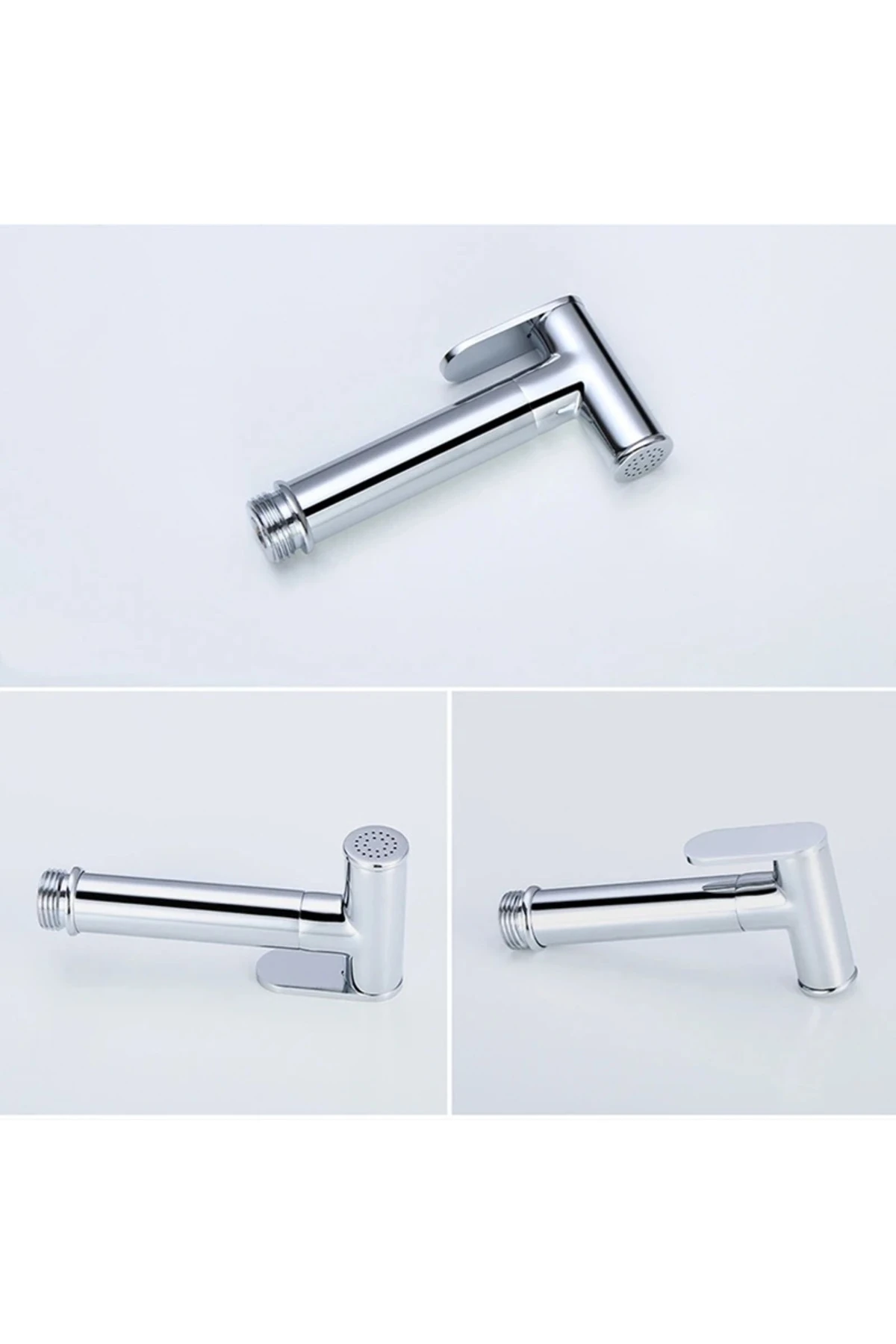 Banyo Bide Basınçlı Püskürtücü Taharet Musluğu Klozet Hortumu Krom Renk İthal 7 Yıl Garantili