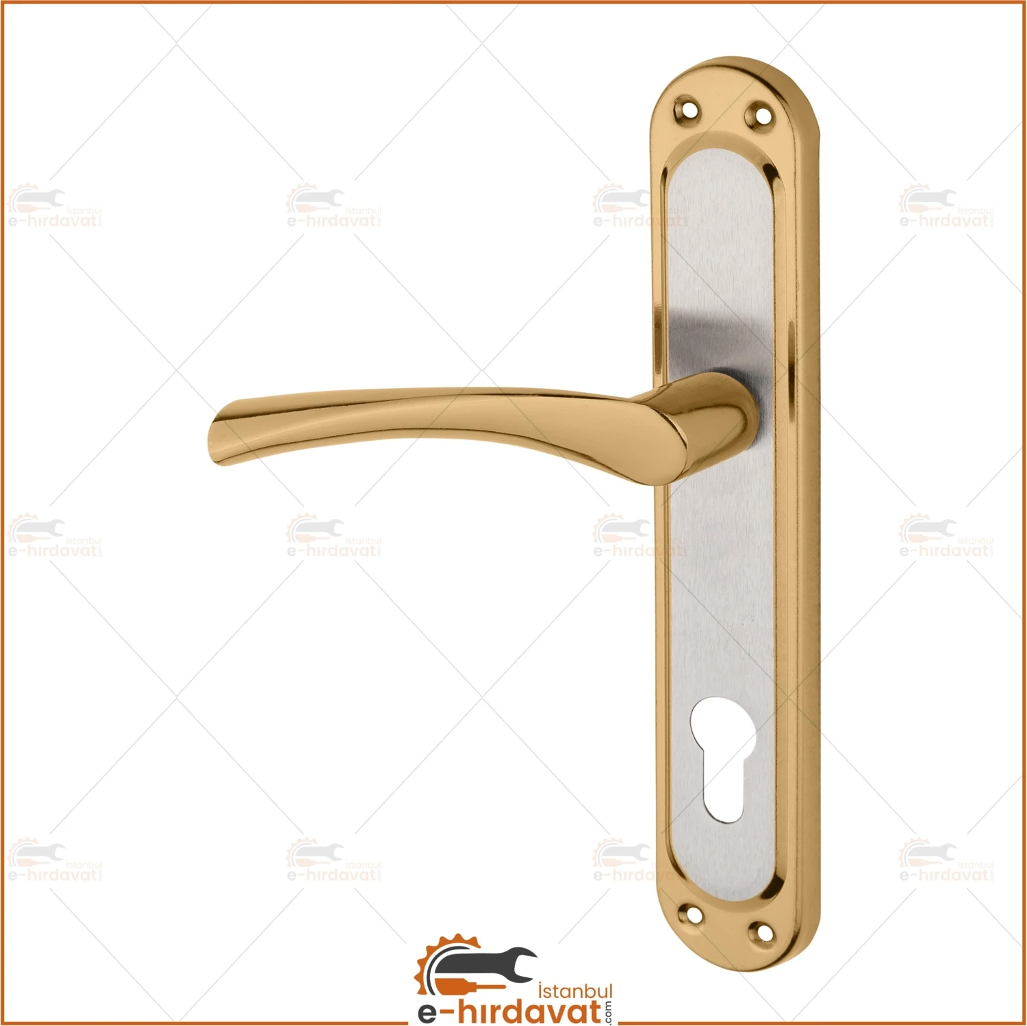 Büyük Bravo Albirifin Saten Aynalı Yale Kapı Kolu Çelik Kapı Kolu Sol Basar Tek Yön 1 Adet