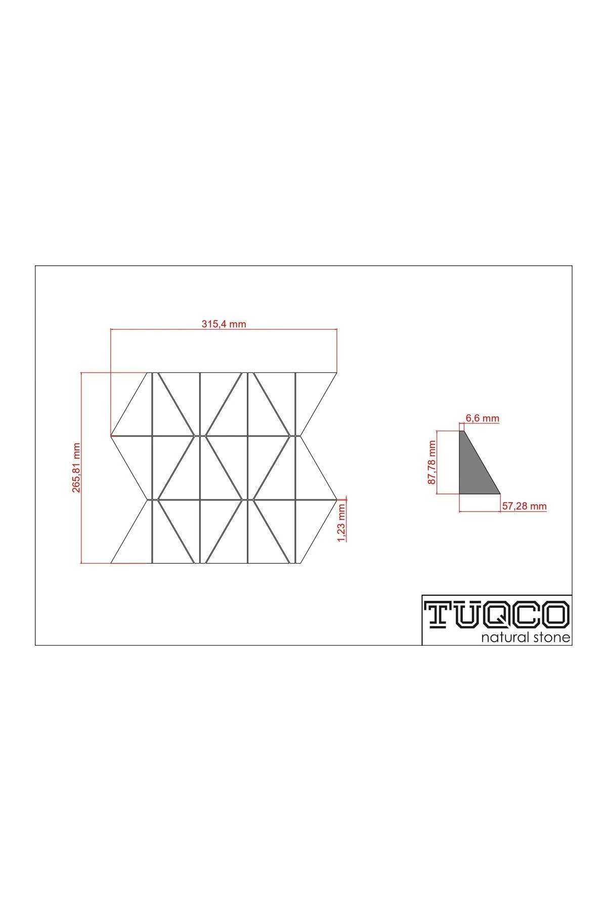 Fileli Piramit Myra Fırçalı Gerçek Mermer Mozaik Tezgah Arası Duvar Kaplama Döşeme Paneli (0,35M2)
