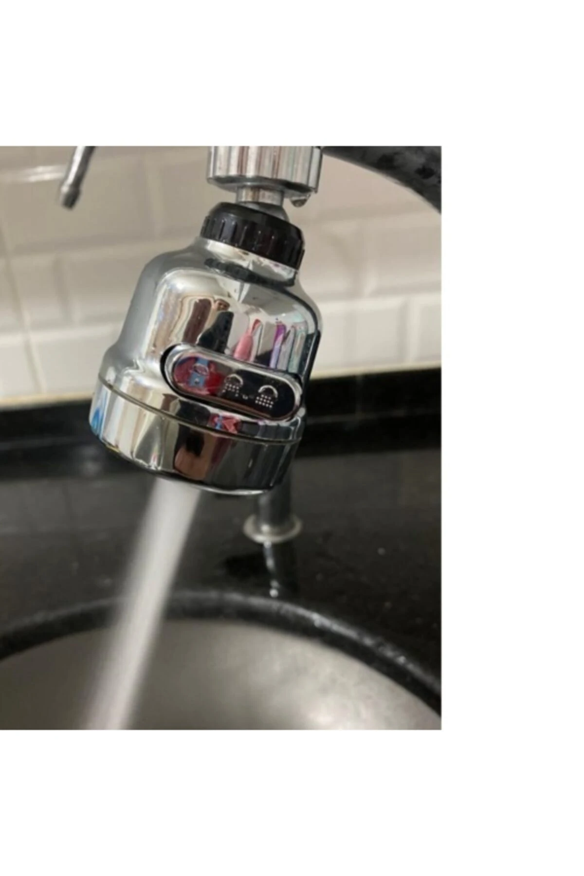 % 75 Su Tasarruflu 3 Fonksiyonlu Krom Musluk Başlığı Mutfak Ve Lavaboya Uyumlu 360 Derece Döner