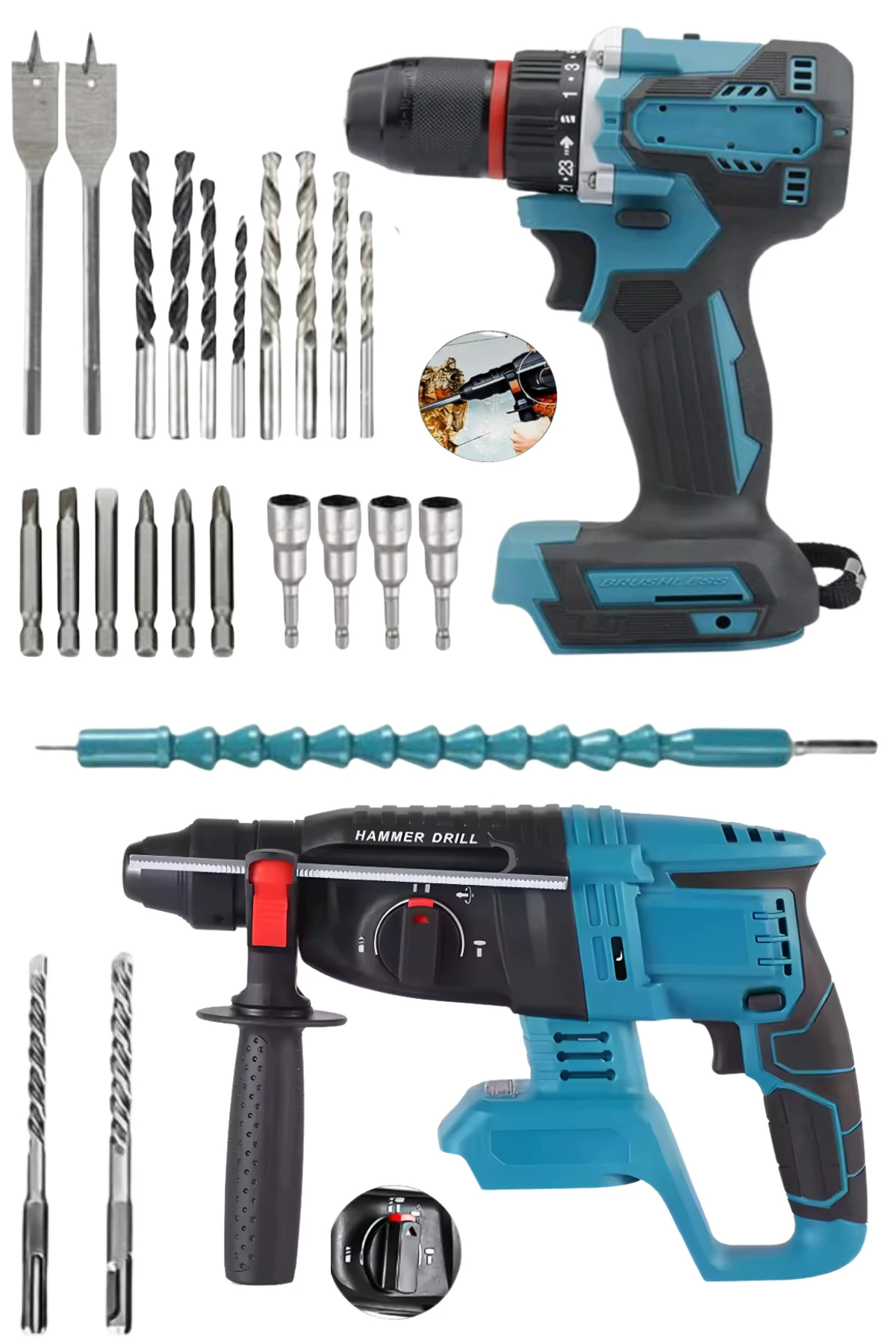 Asur Dawrek BütünSetlere Uyumlu 2.28Kırıcı Delici Hilti Ve Çelik Mandrenli Darbeli Matkap[BATARYASIZ