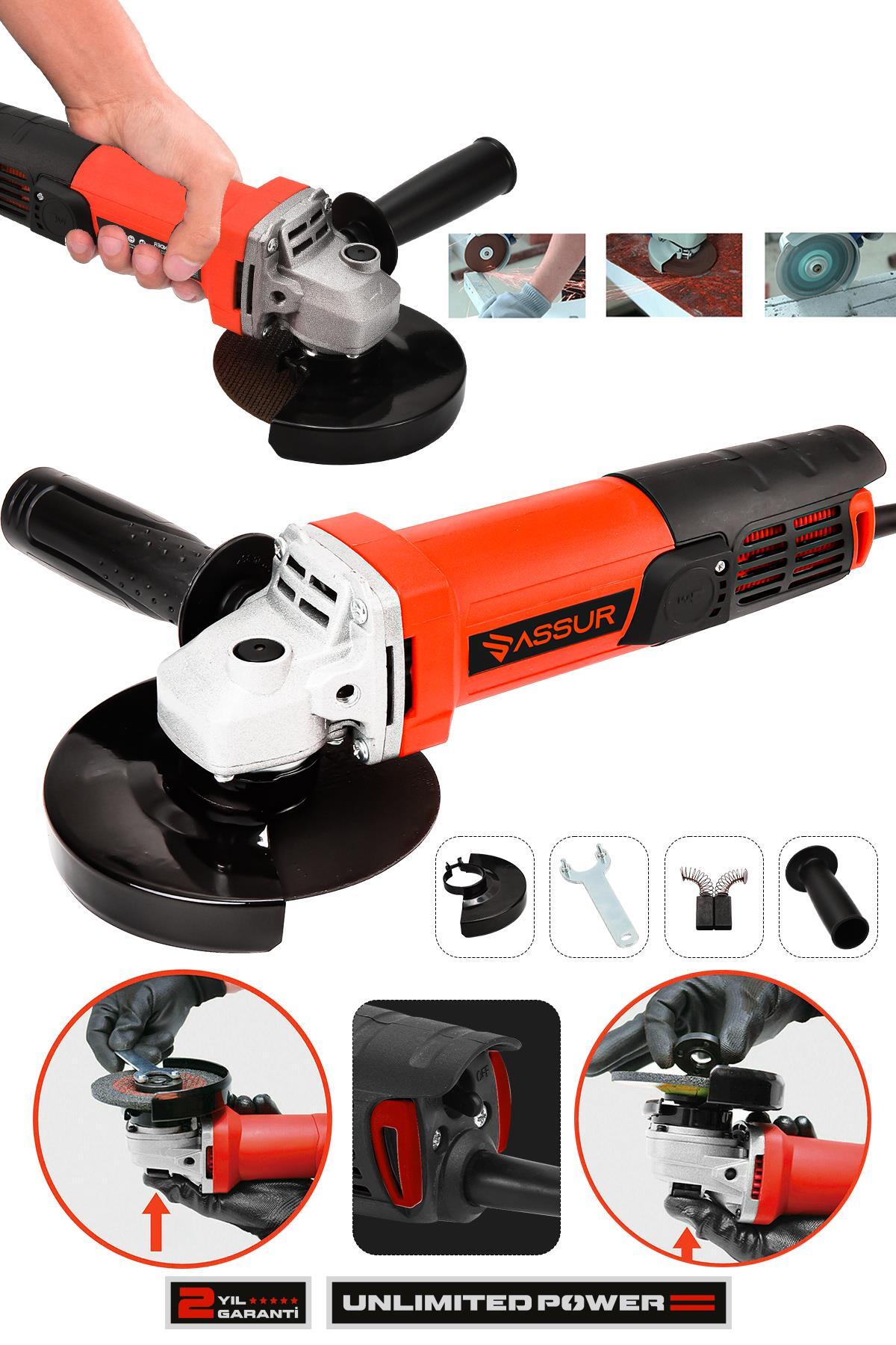 Professional Ahşap Metal Kesme Taşlama Makinası Devirsiz 125 Mm 550 W Kırmızı