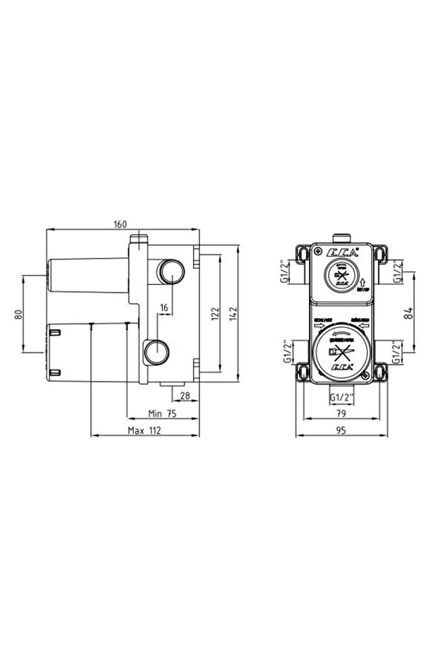Icon Ankastre Banyo Bataryası 2 Parça Set / 3 Yollu (102167301H-K+102166301)