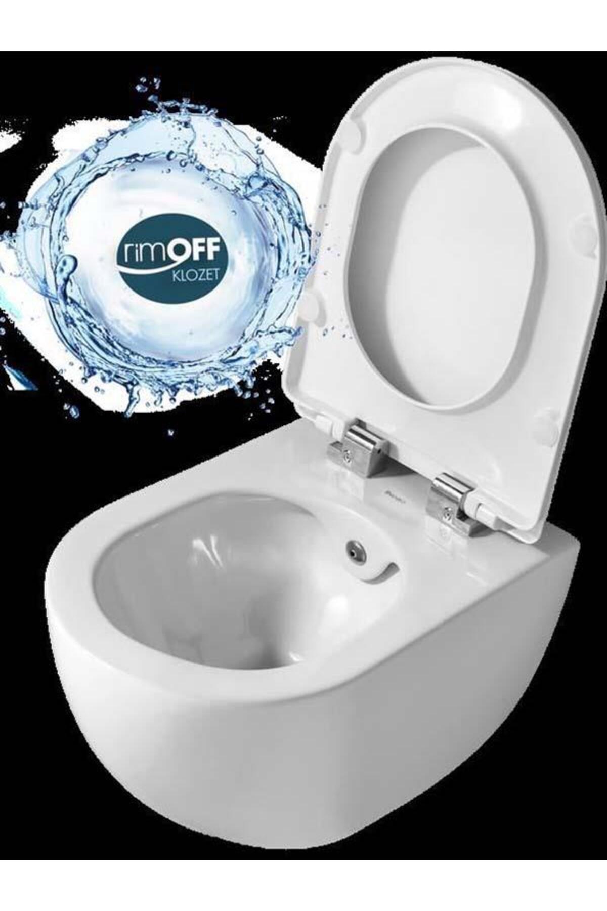 FE322 Free Asma Klozet Rim-Off Siyah Mat + Duck Y.K Siyah Mat Kapak