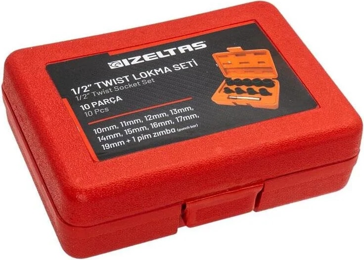 Izeltaş 1/2" Twist Lokma Seti 10 Parça