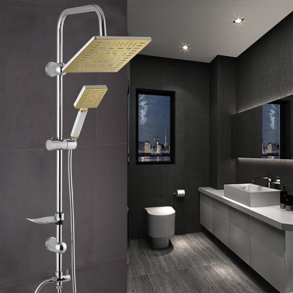 Laura Gold Sarı Boru Pirinç Robot Yağmurlama Tepe Duş Seti