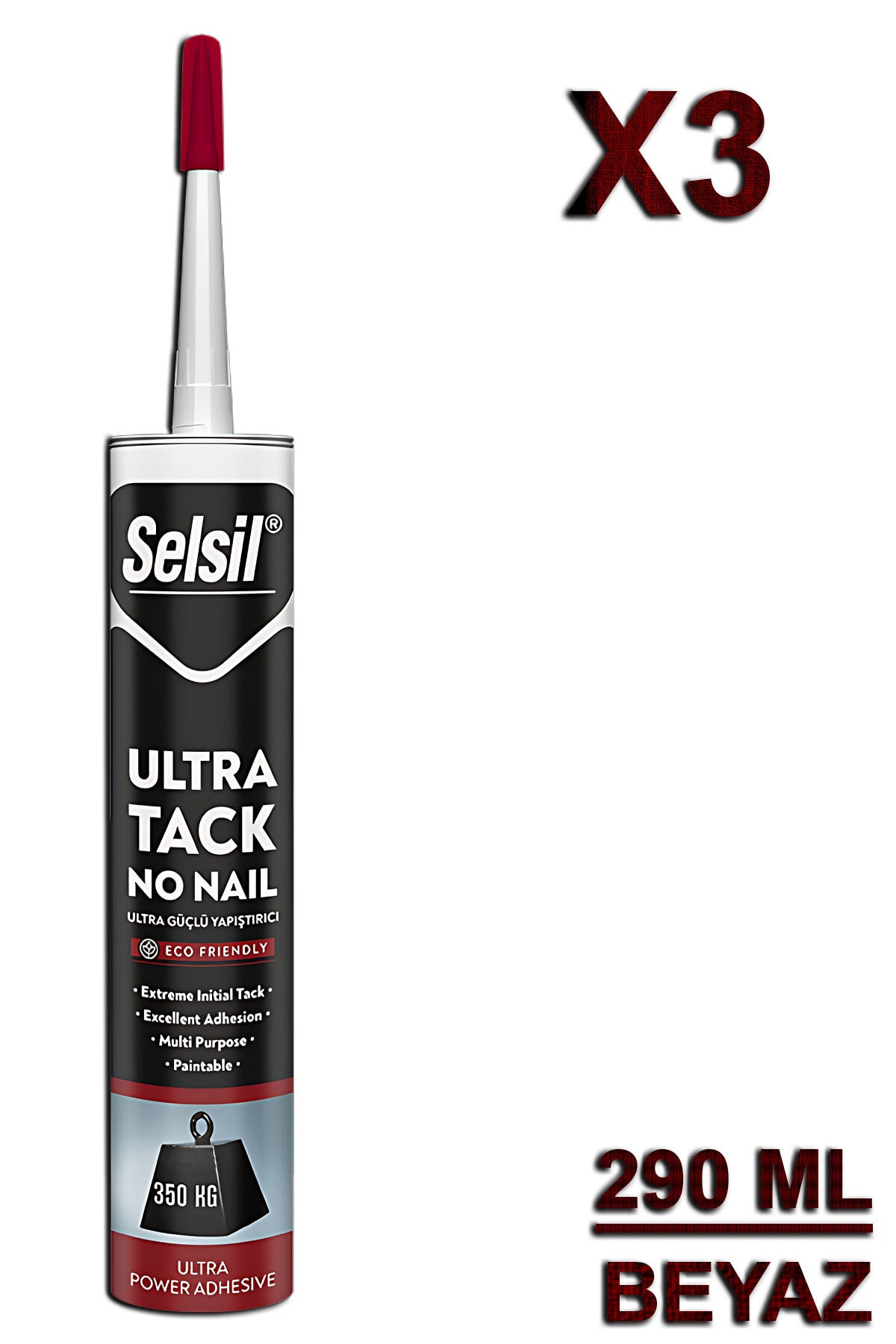 Ultra Tack Güçlü Montaj Yapıştırıcısı 290 ML Beyaz (3 Adet)