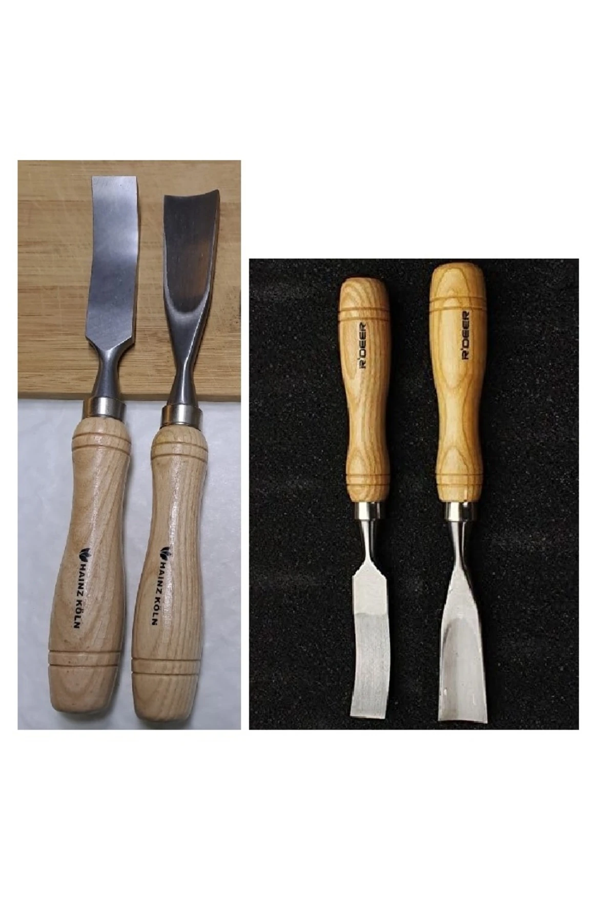 Ahşap oyma ıskarpela alet seti Kaşık Heykel Kuksa oval düz Oyma yontma kıvrık Bıçak 4 lü