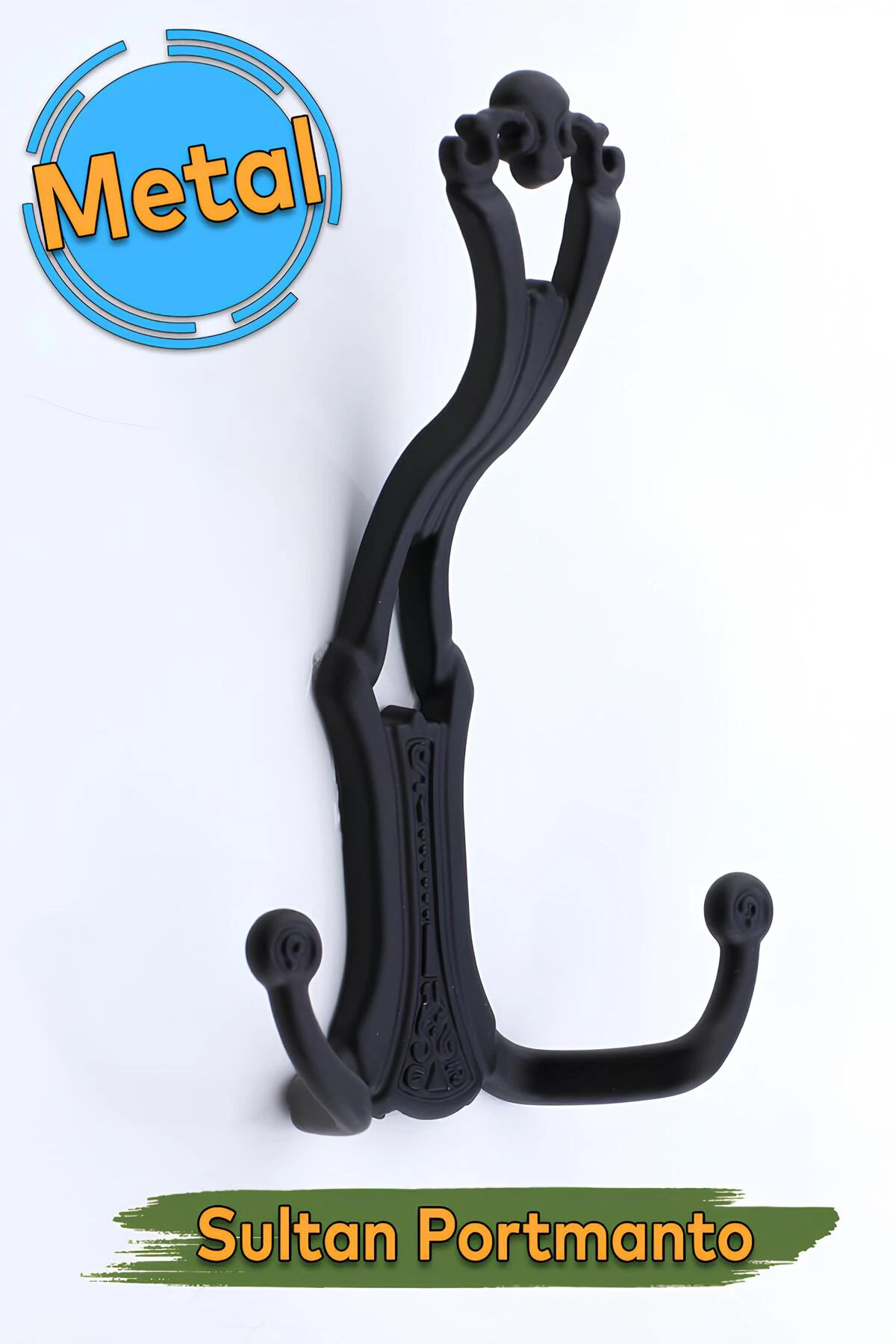 Sultan Siyah Vestiyer Askısı Portmanto Dolap Askılık Askısı Duvar Banyo Mutfak Elbise Askılığı