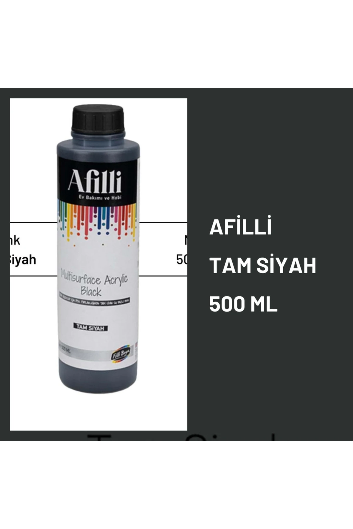 Filli Tam Siyah Parlak Akrilik 500 ml