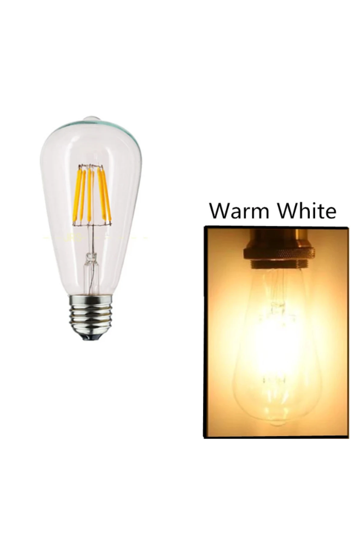 CT-4353 Edison LED Ampul 8W E27 Duy Günışığı 3200K Rustik Filament