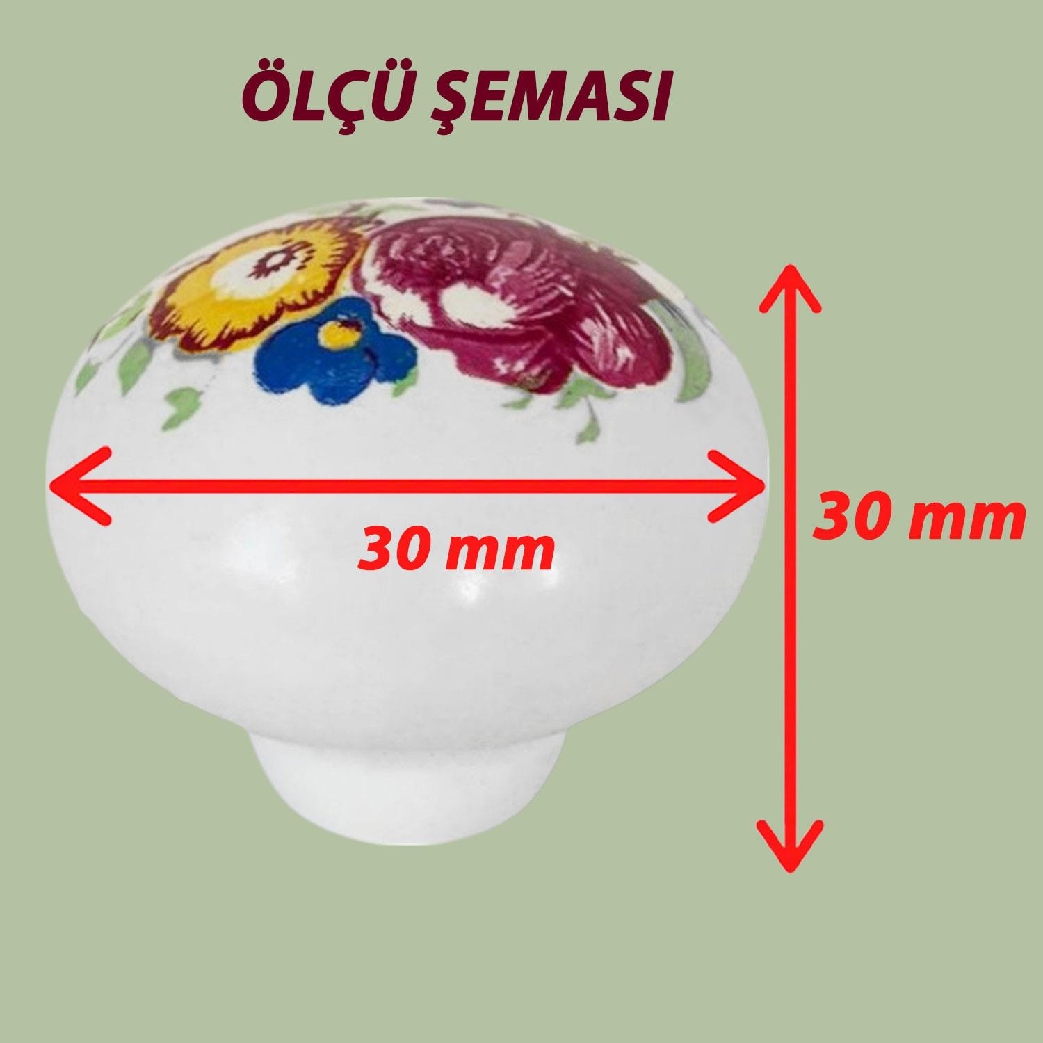 8 Adet Menekşe Kulp Beyaz Polimer Düğme Kulp Mantar Mobilya Mutfak Dolabı Çekmece Kulbu