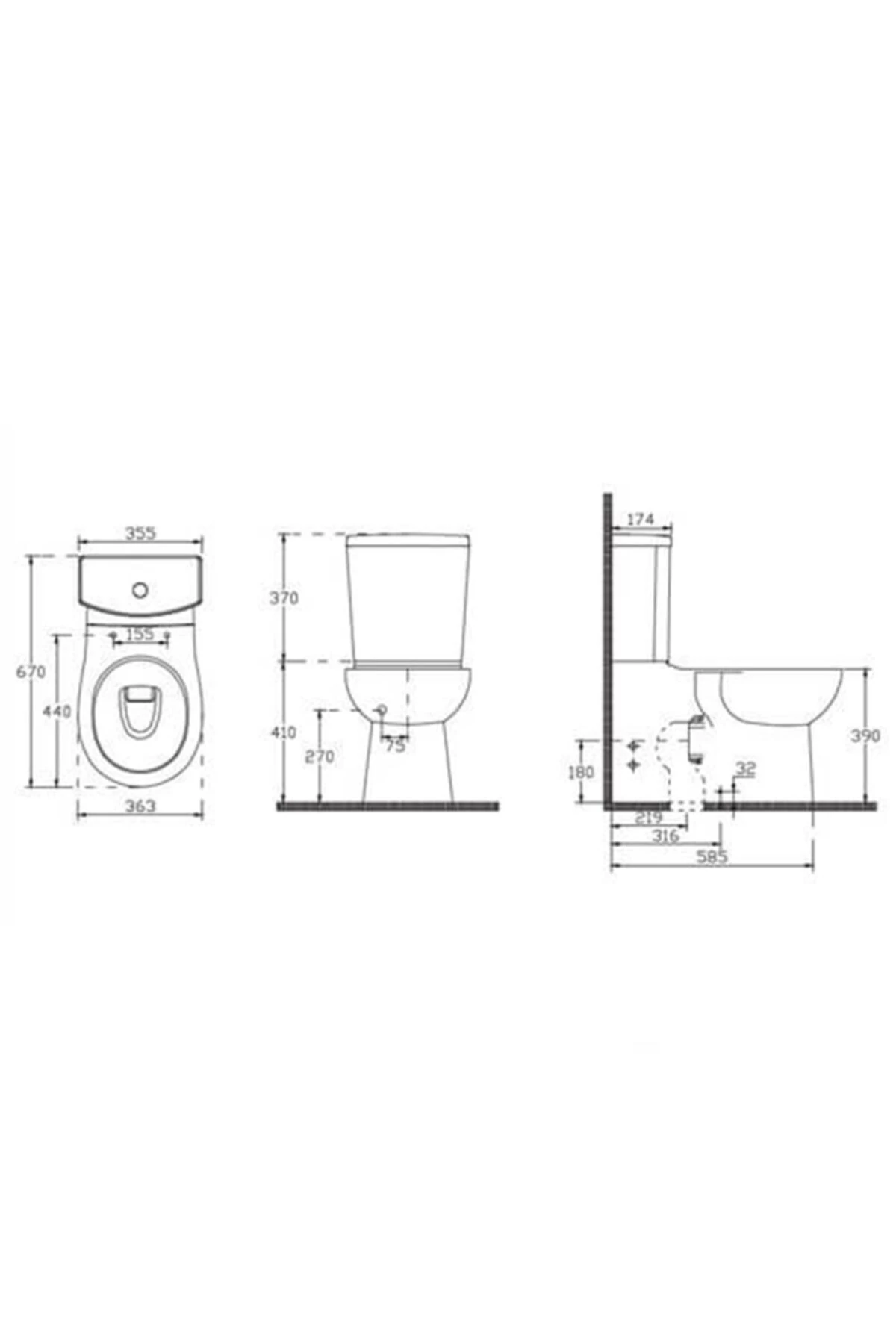 Karizma Duvara Dayalı Tam Takım Beyaz Klozet