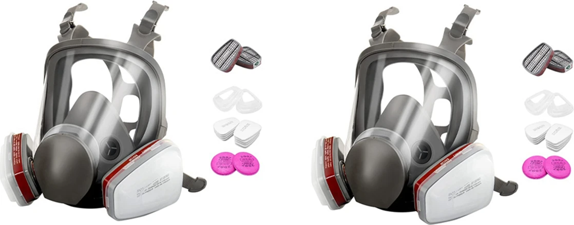 2x Tam Maske Toz Geçirmez Tam Solunum Nükleer Maske, Filtre Korumalı Boya Koruması Için Toz Maskesi (Yurt Dışından)