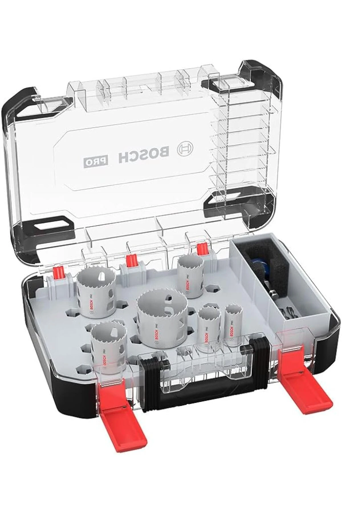 9 x PRO Multi Material Power Change Plus delik açma testeresi seti, şeffaf kılıf (yumuşak ahşa