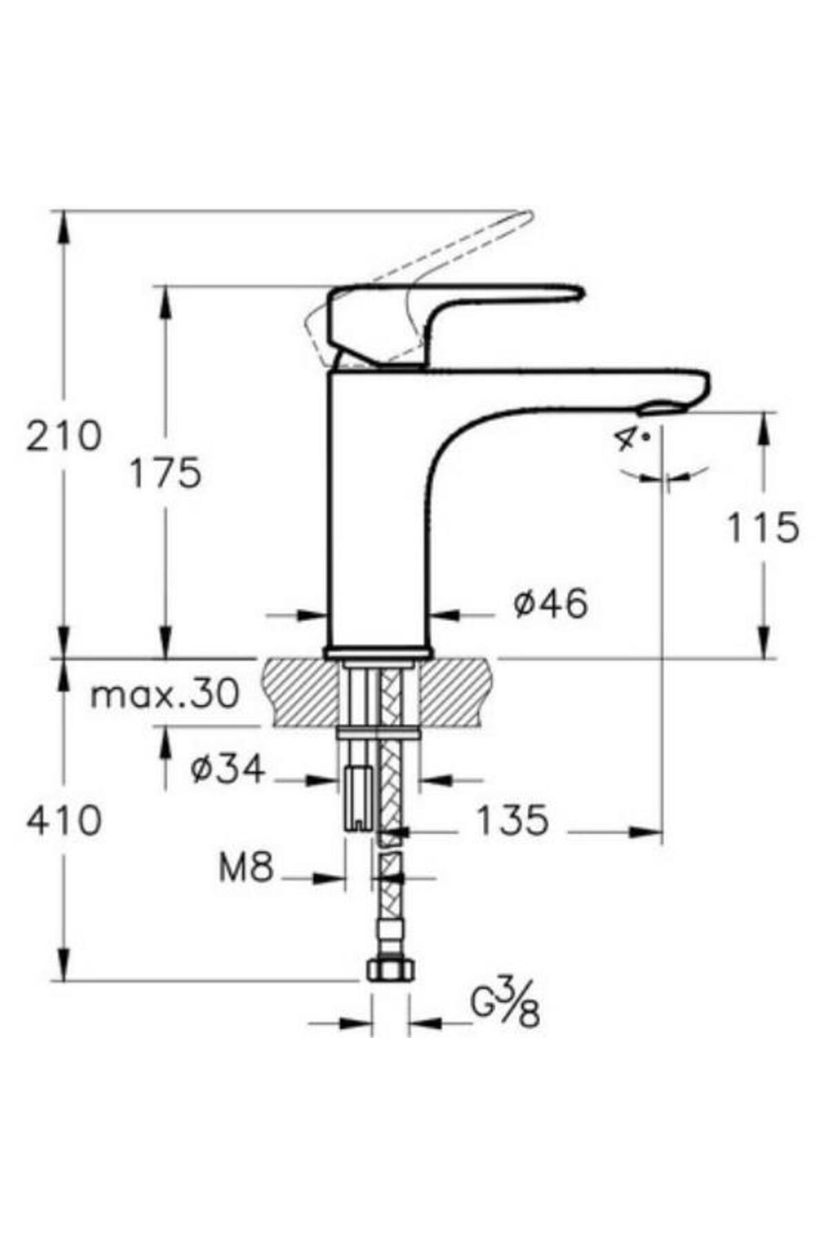 Root Round Lavabo Bataryası (Yüksek), krom