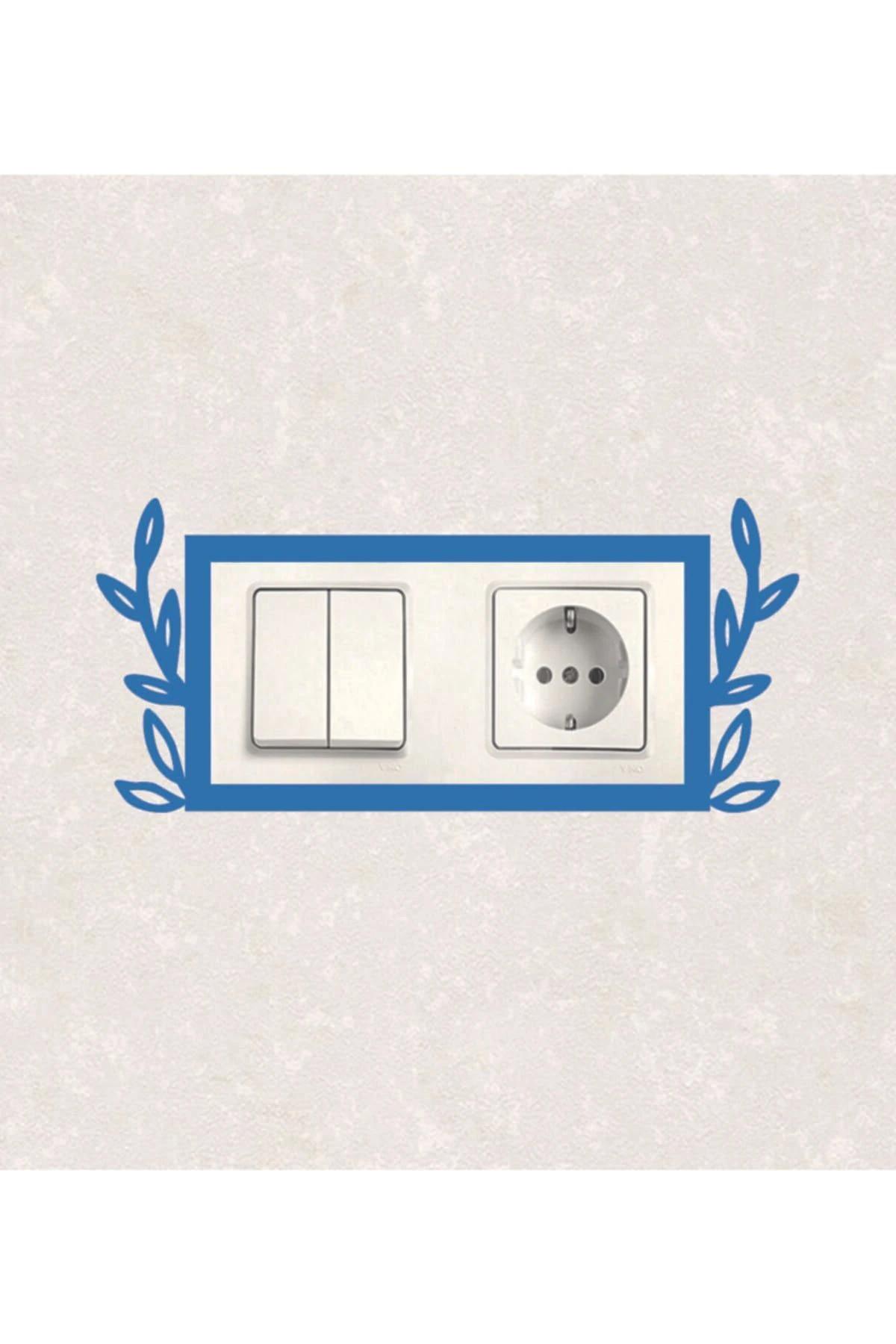 2115-m Lazer Ahşap Anahtar Priz Çerçevesi Mavi İkili Dekoratif