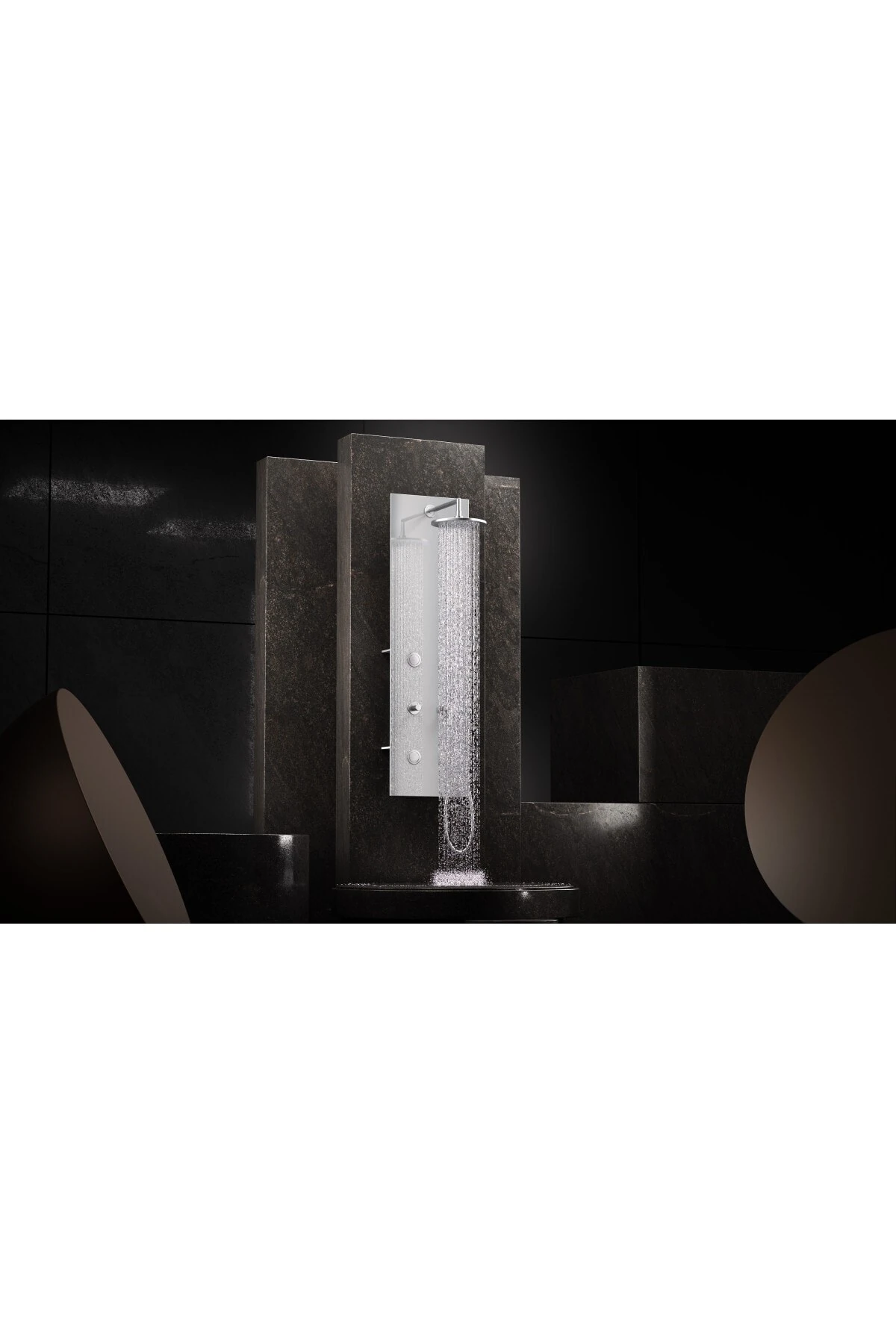 Origin A45804 Masajlı Duş Sistemi, Beyaz Cam - Krom