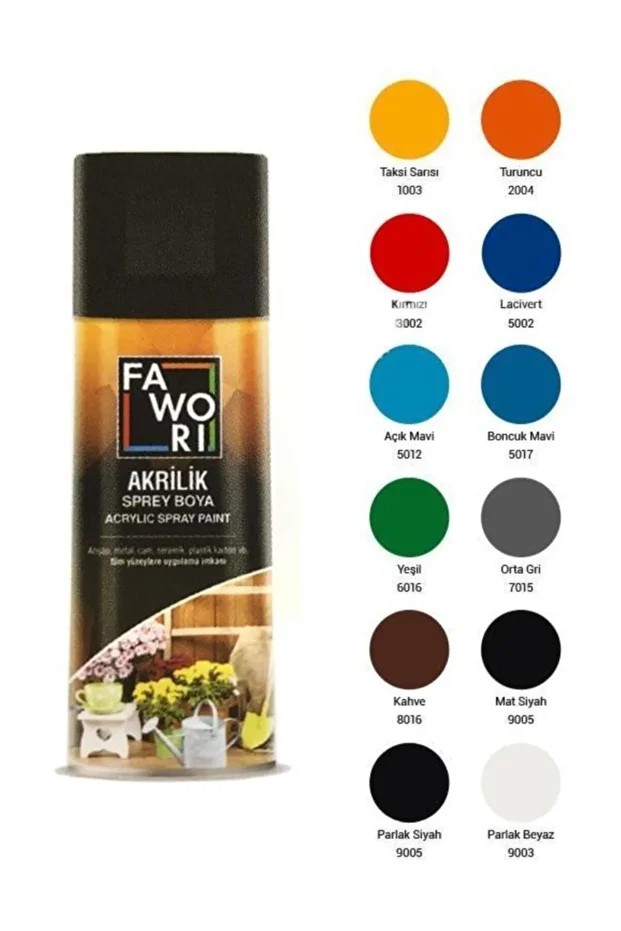 Akrilik Sprey Boya 400 ml (RAL 9005) Parlak Siyah