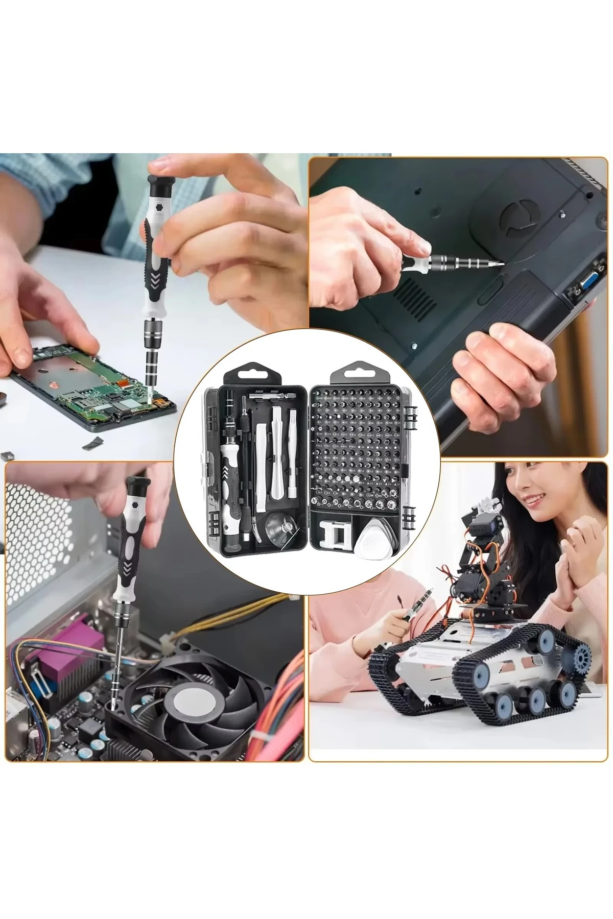 115 in 1 Hassas Tornavida Seti Çok Fonksiyonlu Manyetik Telefon Bilgisayar Onarım Tamir Seti