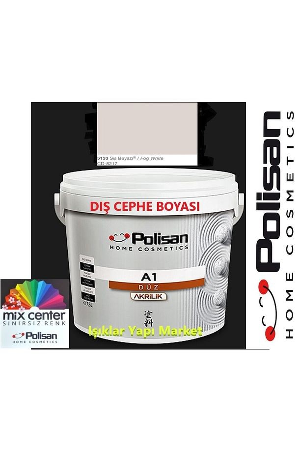 Dış Cephe Boyası-a1 Akrilik Düz-15litre(20KG.)-cd-8217 Sis Beyazı