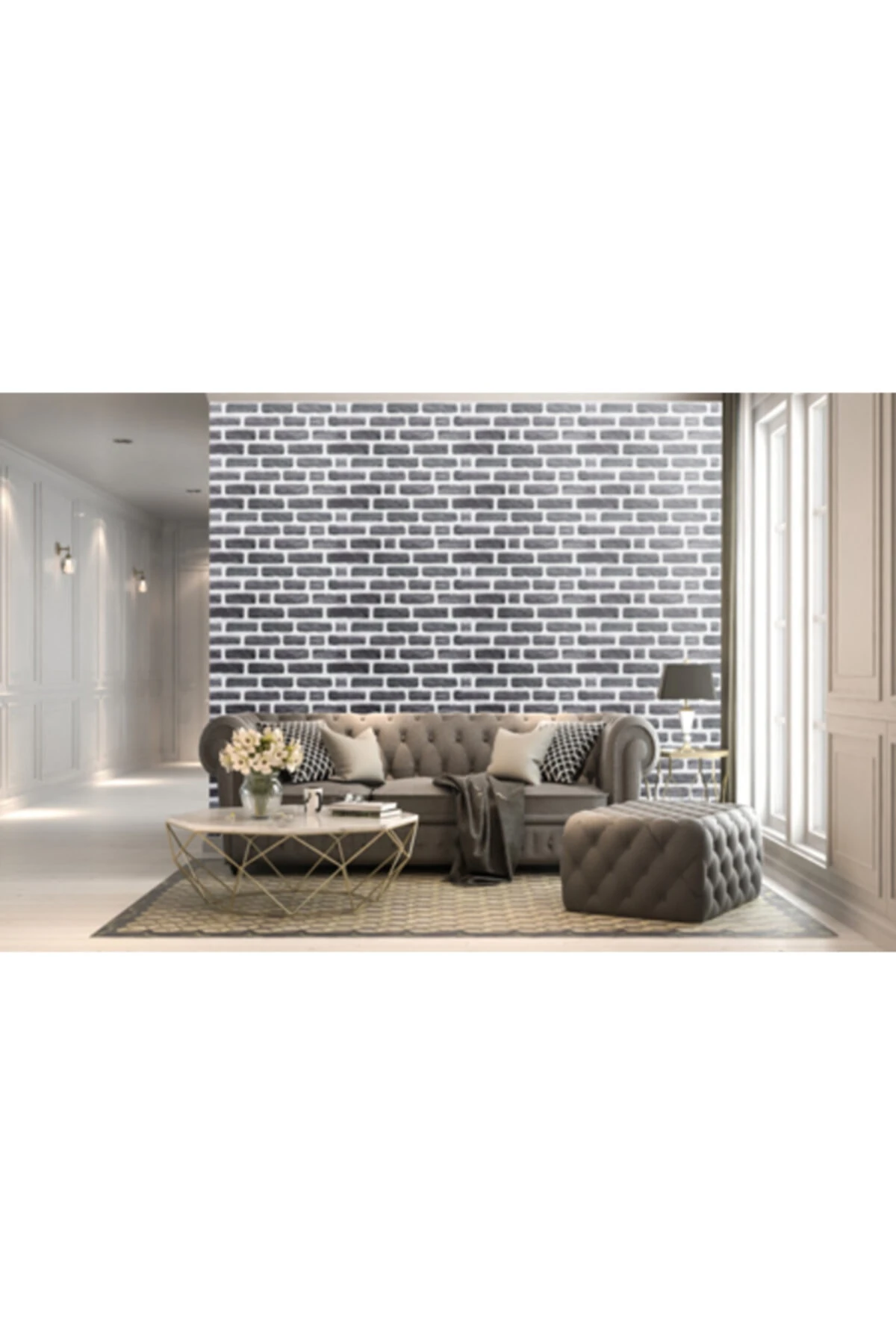 5 Adet X Tuğla Desenli 3 Boyutlu Renkli Strafor Köpük Duvar Kaplama Paneli (br-538)