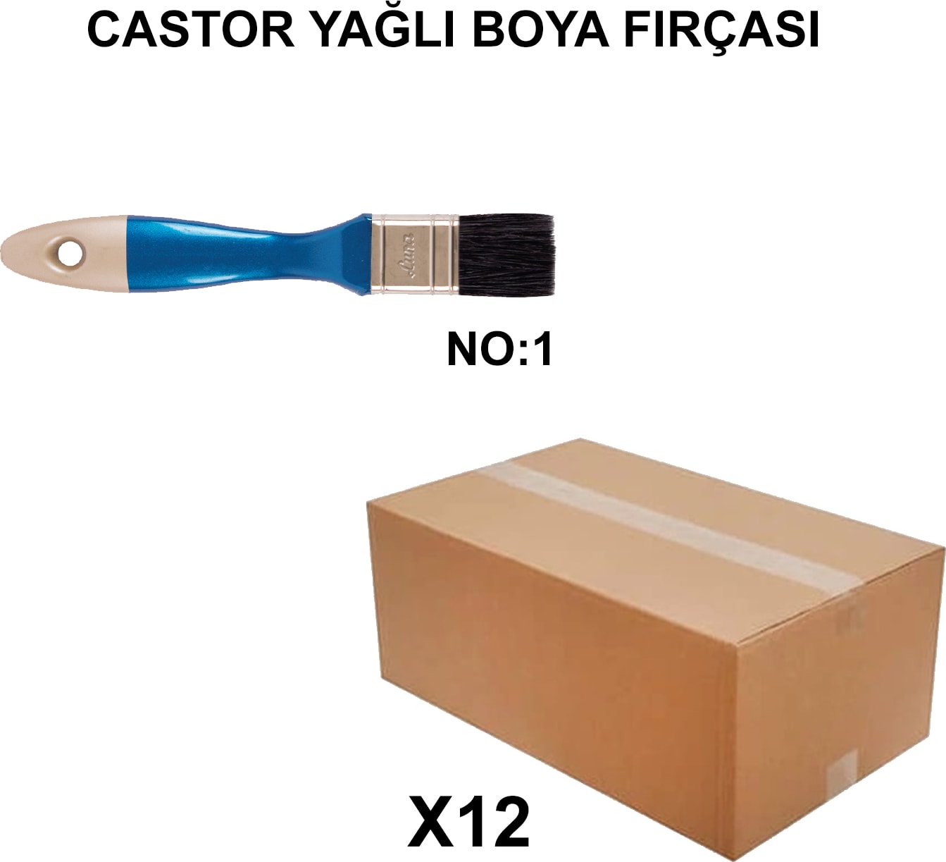 İZMİR FIRÇA Izmir Fırça Arge Toptan Castor Yağlı Boya Fırçası No 1- 12 Adet 004078