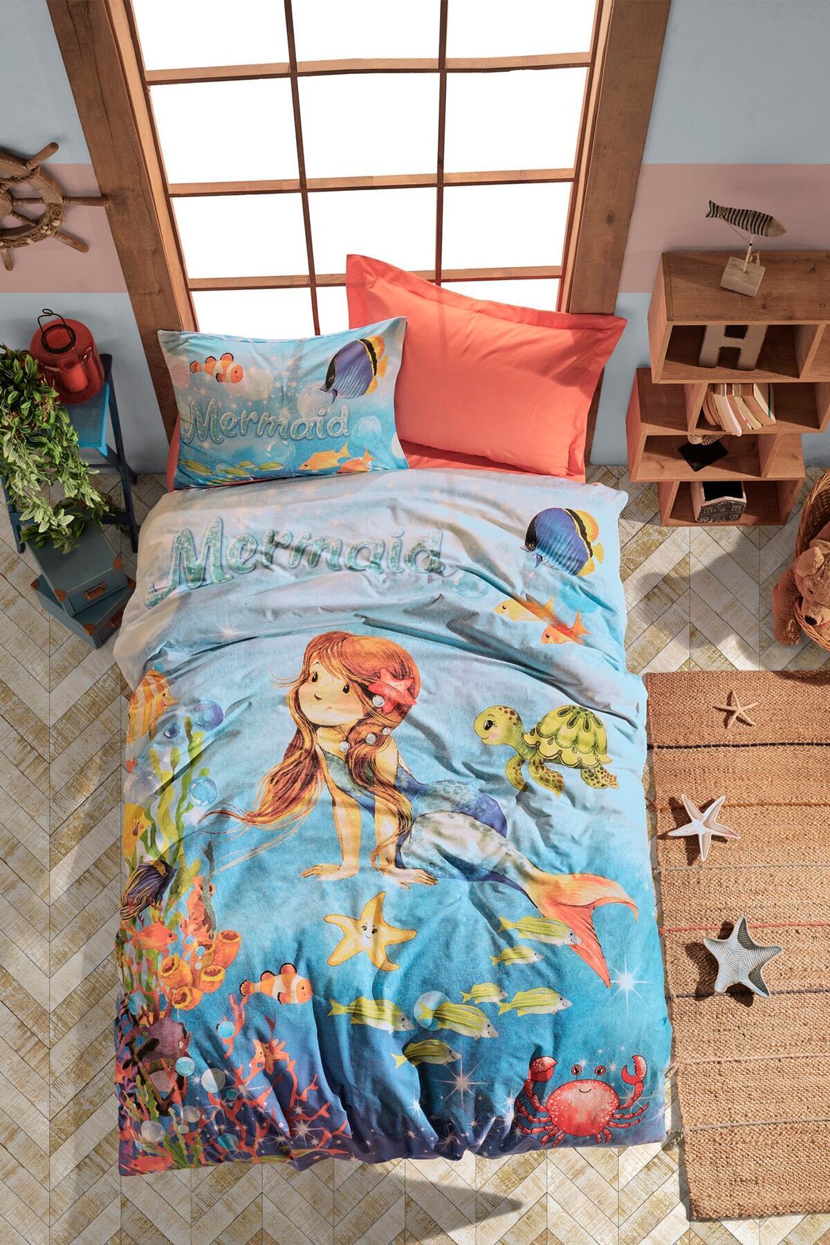 Junior Tek Kişilik Nevresim Takımı Mermaid Mercan