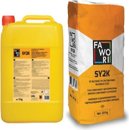 Fawori SY2K Su Yalıtım Harcı 20 kg Toz + 5 kg Sıvı Katkısı