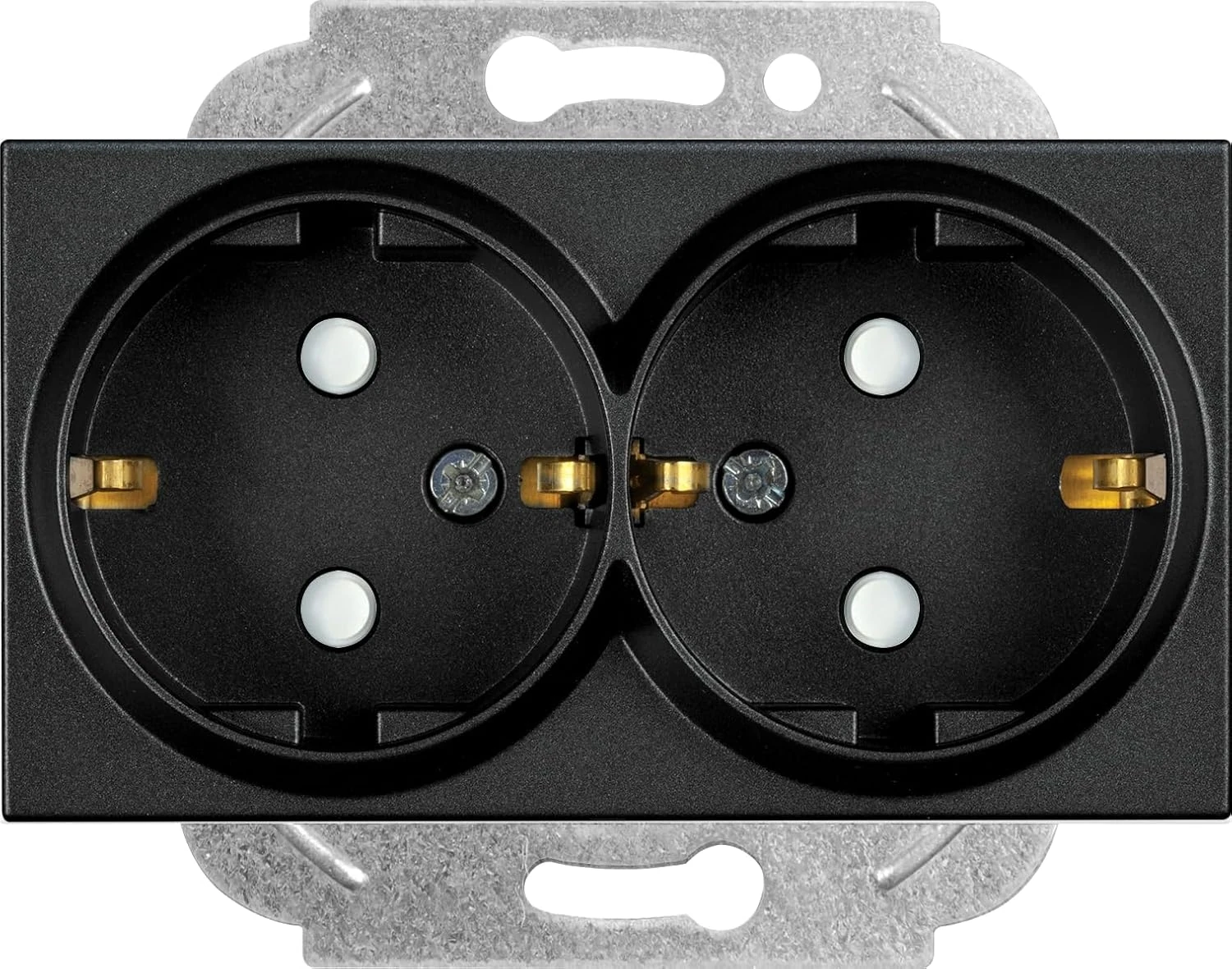 / Siyah Ikili Topraklı Priz Çarpma Karşıtı Mekanizma ve Düğme/kapak Vakumlu Paket