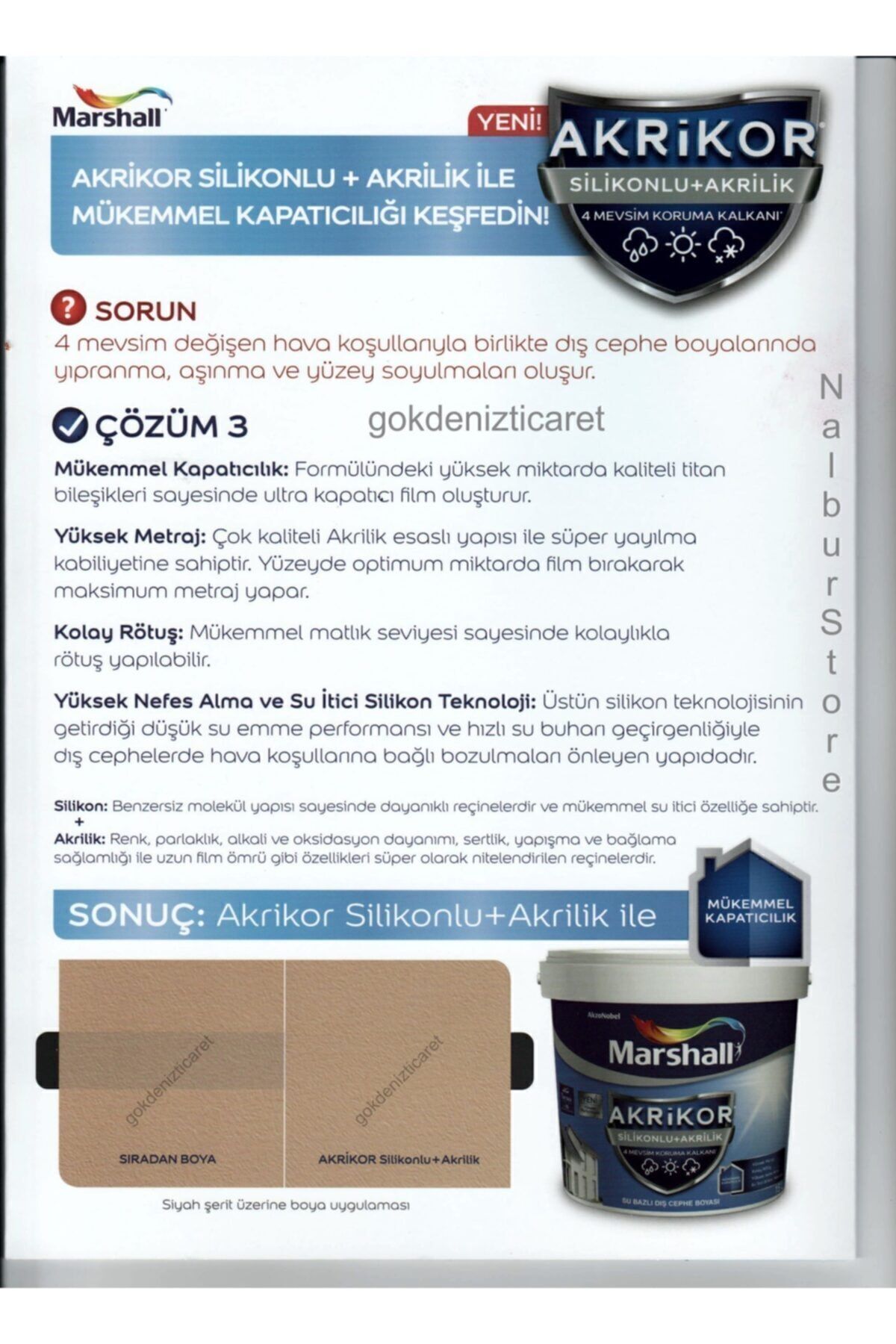 Akrikor Silikonlu Akrilik Dış Cephe Boyası 2.5 lt BEYAZ - 4 Mevsim Koruma Sağlar