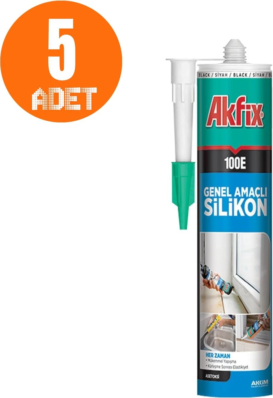 Şeffaf Silikon Genel Amaçlı 100E 280 ml 5 Adet