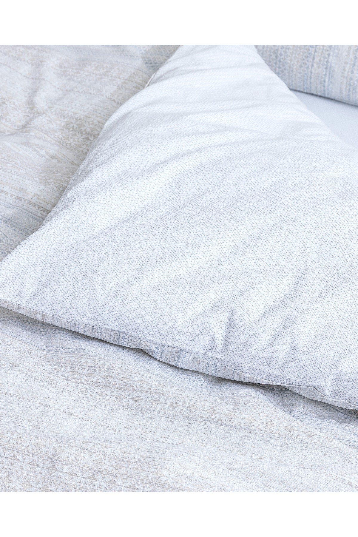Niort King Size %100 Pamuk Ranforce Baskılı Nevresim Takımı - Bej