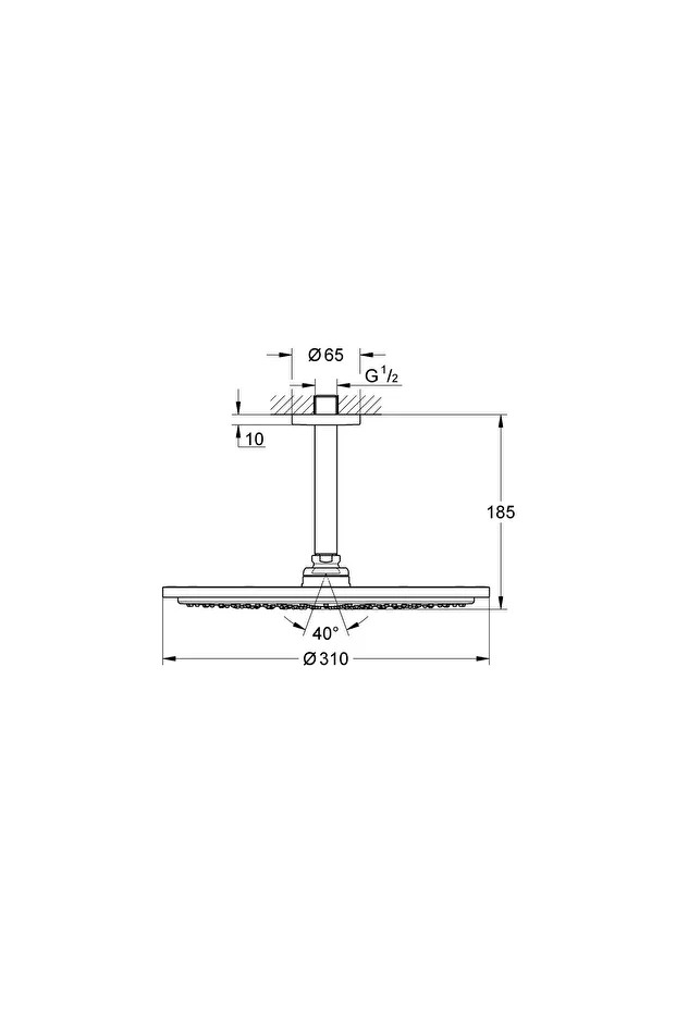 Rainshower Cosmopolitan Tepe Duşu Ve Tavan Dirseği 142mm Cool Sunrise - 26067gl0
