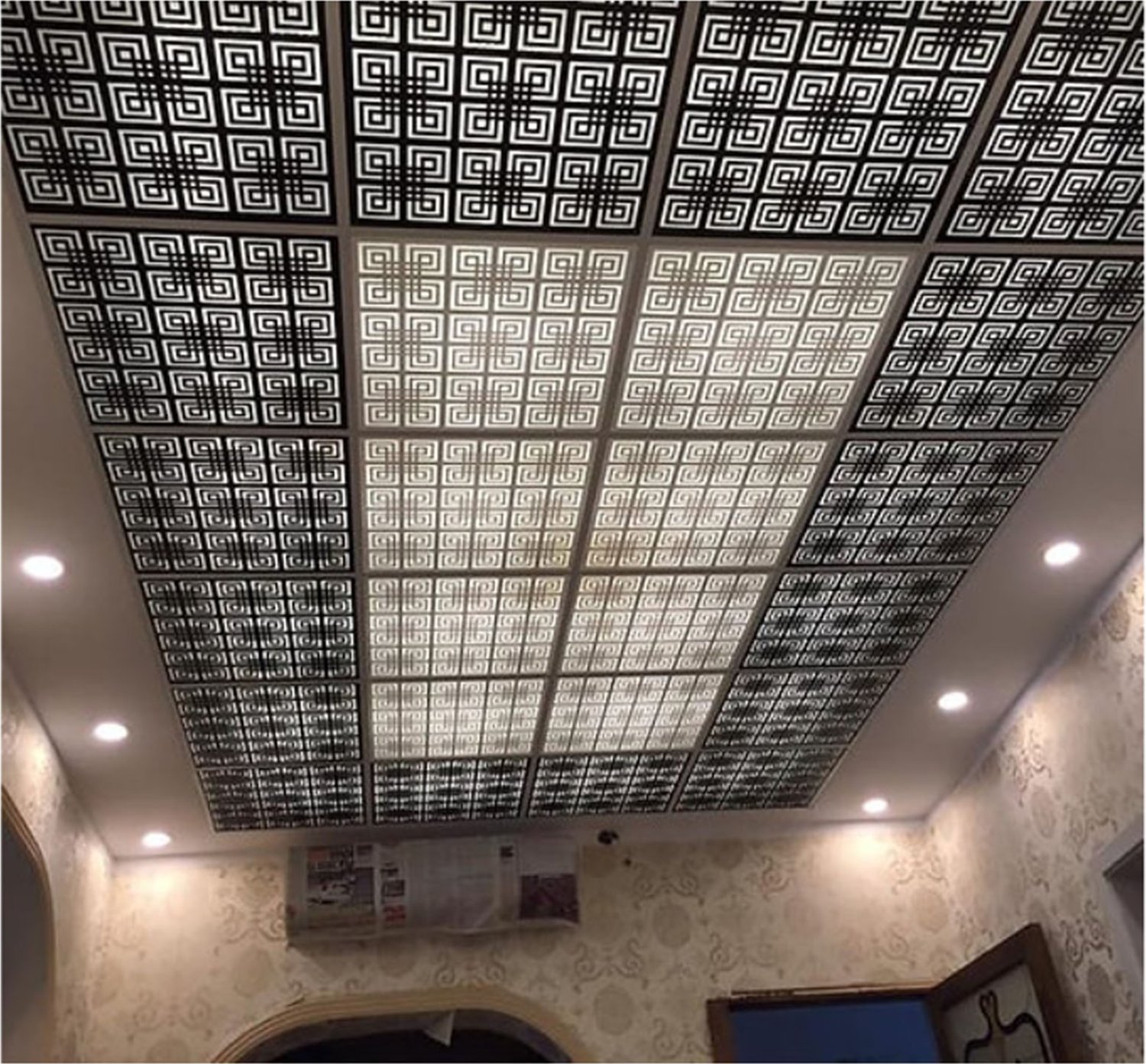 12'li Dekoratif Tavan Paneli Labirent (60X60) Beyaz - Beyaz