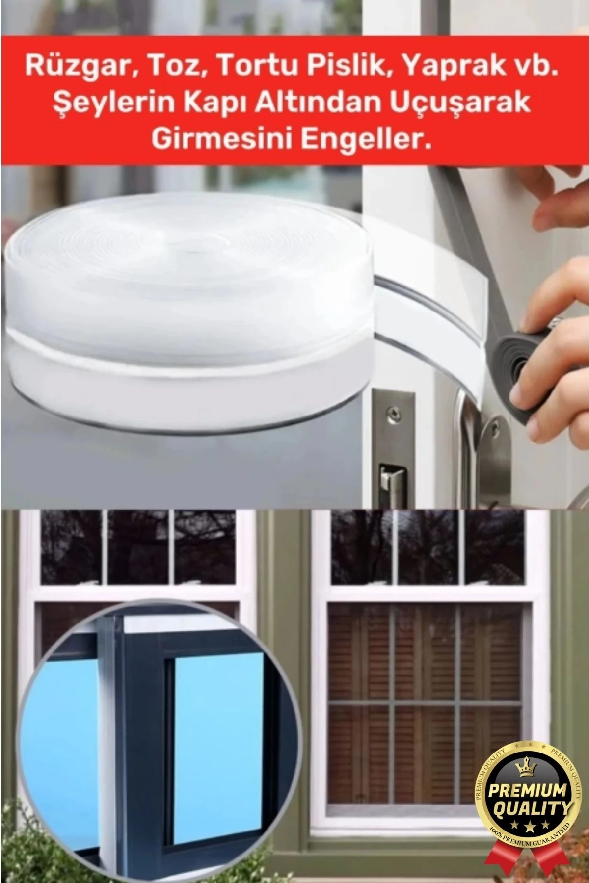 Şeffaf Silikon Rüzgâr Soğuk Böcek Engelleme Cam Kapı Pencere İzolasyon Yalıtım Şerit Bant 5mt 1 Adet