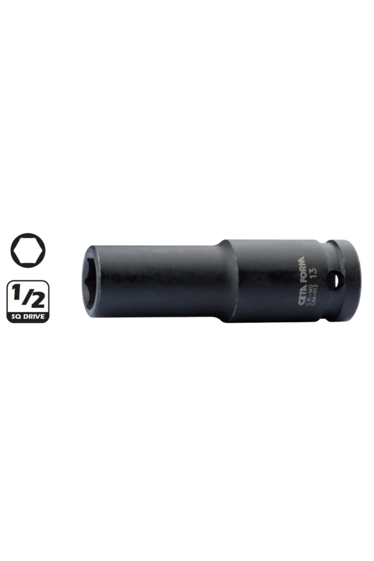 1/2” 6 Köşe Derin Havalı Lokma Anahtar 12 mm - C64-H12