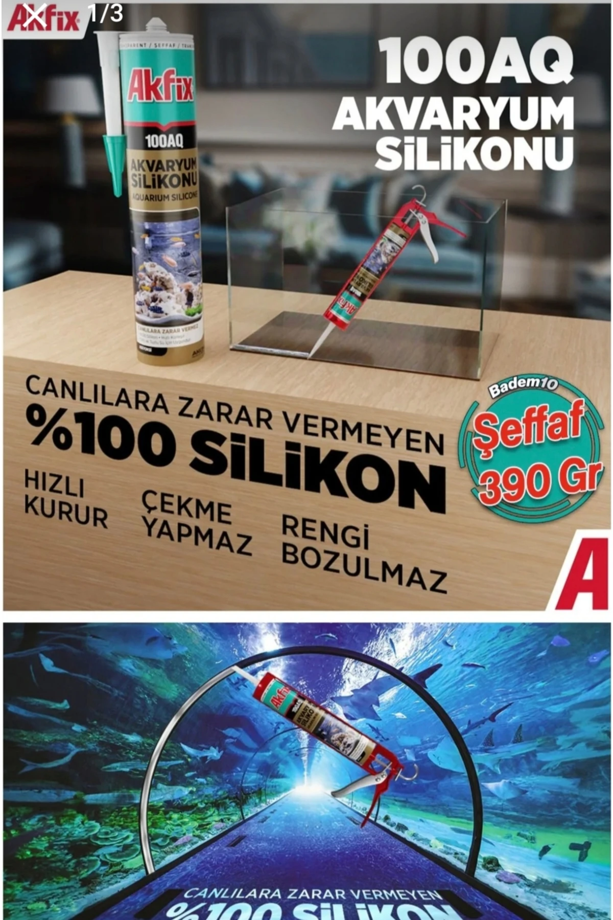 Şeffaf Akvaryum Tamir ve Montaj Silikonu– Dayanıklı ve Güçlü Yapıştırma