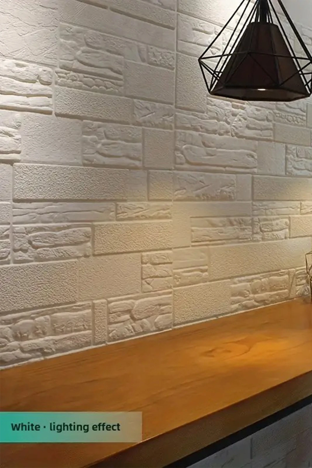 Beyaz Dekoratif Kendinden Yapışkanlı Taş Ev Tuğla Kesme Taş Duvar Paneli Köpük 70x70cm 0,50M²