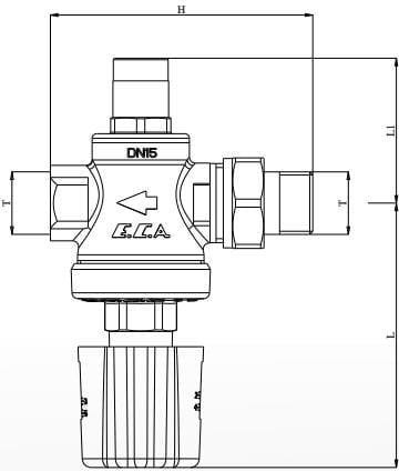 Eca 3/4" Su Basınç Düşürücü Volan Ayarlı (Iç Vida x Rakorlu) 602111110