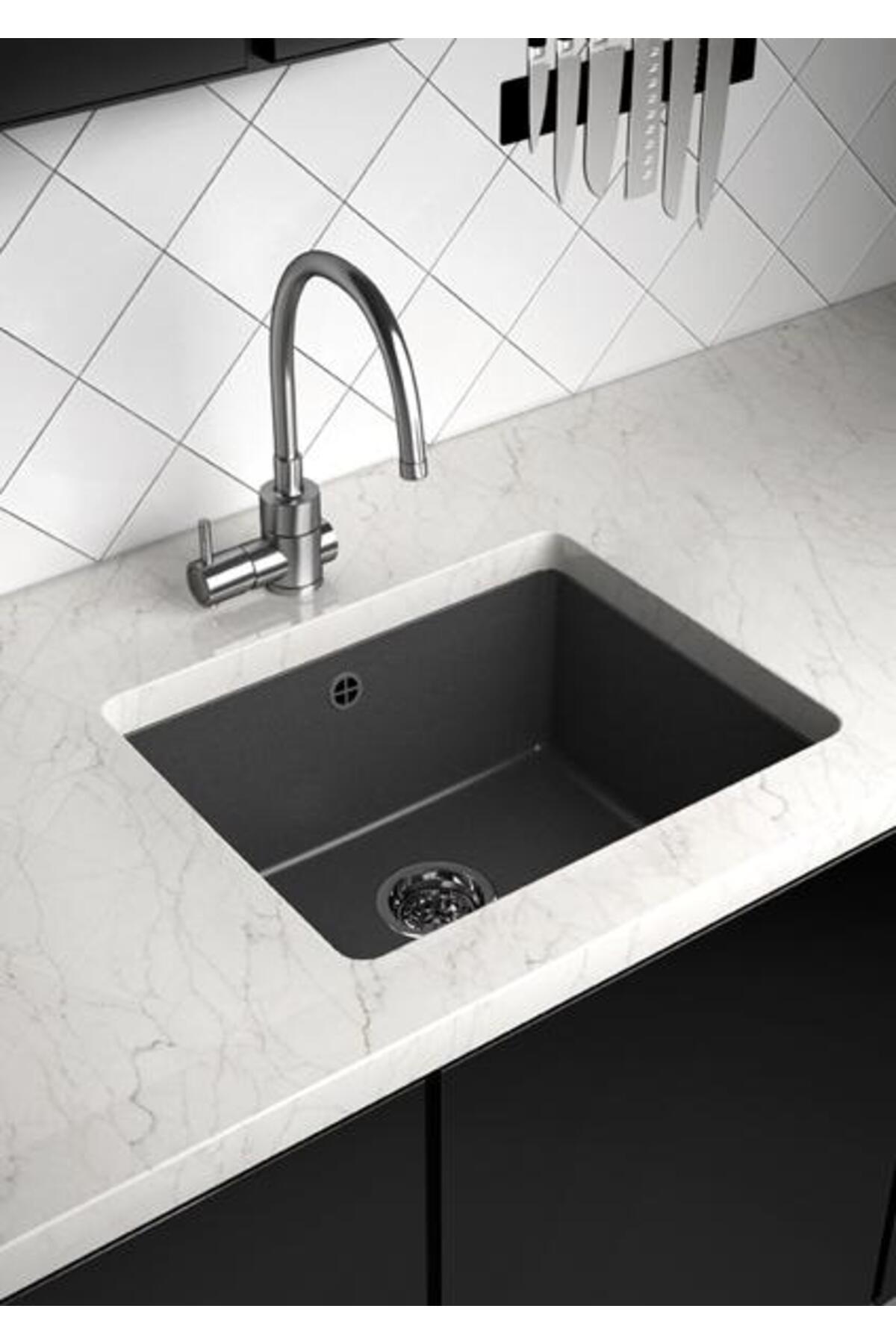 BLO -50/40 TEK GÖZ GRANİT EVYE SİYAH-BEYAZ-KREM-ANTRASİT-GRİ BEYAZ