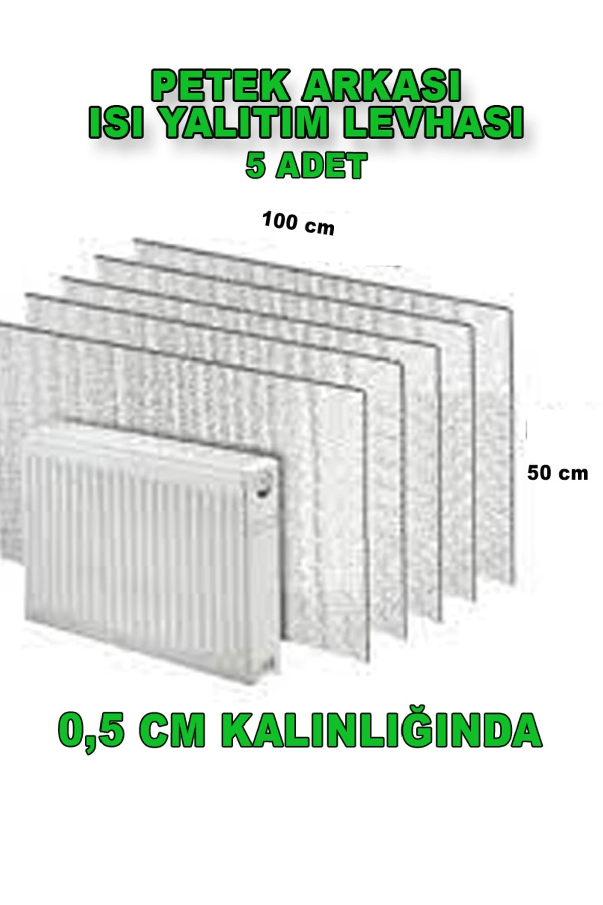 5 Adet Kalorifer Peteği Arkası Isı Yalıtım Ve Izolasyon Levhası Radyatör Arkalığı